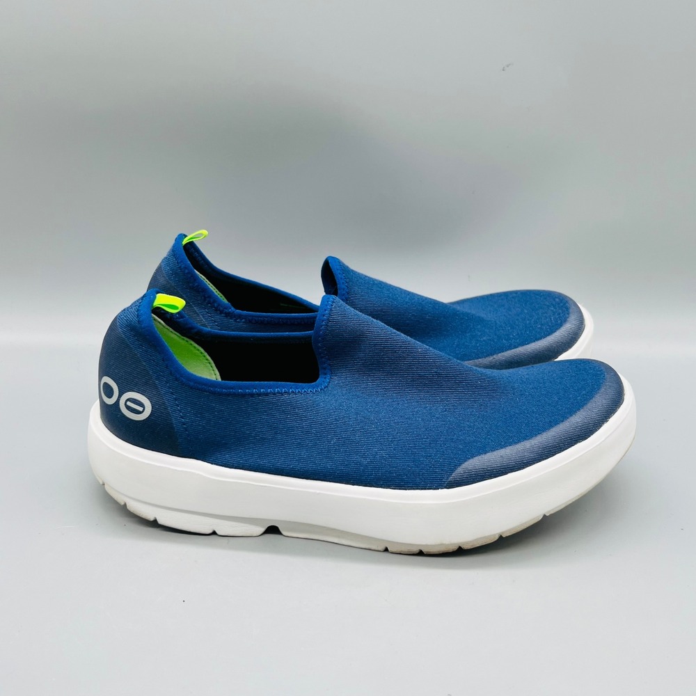 Oofos Shoes Womens 8.5 Blue OOmg Low Slip On Recovery Walking Sneakers Comfort
